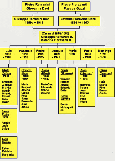 Arbol Genealógico Familia Romanini-Fioravanti